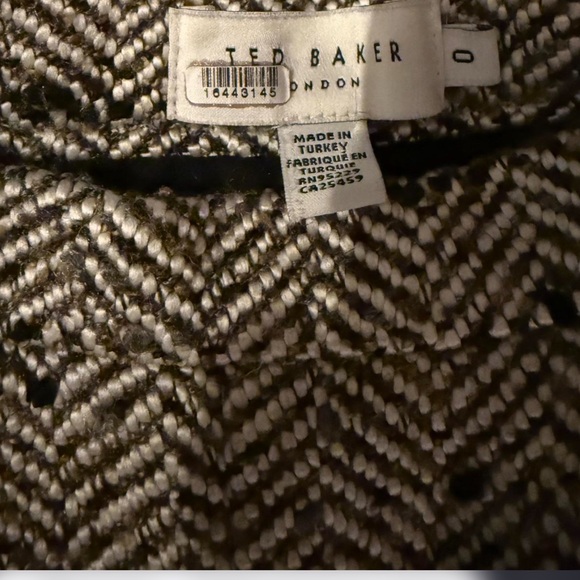 Ted Baker Feliot Cream and Black Herringbone Straight-Leg Trousers - Picture 8 of 11